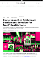 Circle Launches Stablecoin Settlement Solution for TradFi Institutions - 
