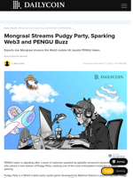 Mongraal Streams Pudgy Party, Sparking Web3 and PENGU Buzz - DailyCoin