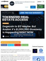Dogecoin to $1? Maybe. But Avalon X's $1,000,000 Giveaway Is Happening RIGHT NOW | Live Bitcoin News