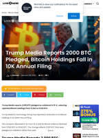 Trump Media Pledges 2,000 BTC, Holdings Drop