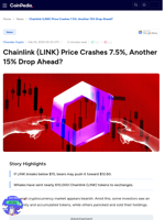 Chainlink (LINK) Price Crashes 7.5%, Another 15% Drop Ahead?