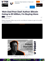 'Rich Dad Poor Dad' Author: Bitcoin Going to $1 Million, I’m Buying More