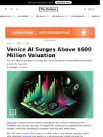 Venice AI Surges Above $600 Million Valuation - 