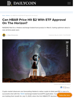 Can HBAR Price Hit $2 With ETF Approval On The Horizon? - DailyCoin