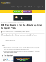 XRP Army Beware: Is This the Ultimate Top Signal for Ripple's Price?