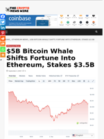 $5B Bitcoin Whale Shifts Fortune Into Ethereum, Stakes $3.5B - The Crypto News Wire