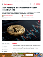 Jack Dorsey's Bitcoin Firm Block Inc Joins S&P 500 - Coinspeaker