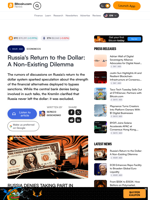 Russia's Return to the Dollar: A Non-Existing Dilemma – Economics Bitcoin News