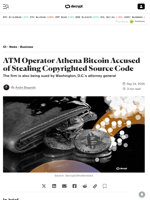 ATM Operator Athena Bitcoin Accused of Stealing Copyrighted Source Code - Decrypt