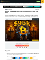 Bitcoin 'hot supply' nears $40B as new investors flood in at $95K