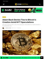 Adam Back Denies Ties to Bitcoin's Creation Amid NYT Speculations - CoinCentral