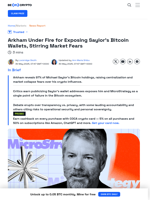 Arkham Under Fire for Doxxing Michael Saylor’s BTC Wallets