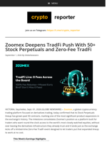 Zoomex Deepens TradFi Push With 50+ Stock Perpetuals and Zero-Fee TradFi
