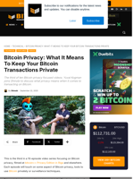 Bitcoin Privacy: What It Means To Keep Your Bitcoin Transactions Private