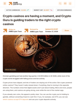 Crypto casinos are having a moment, and Crypto Guru is guiding traders to the right crypto casinos - AMBCrypto