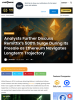 Analysts Further Discuss Remittix’s 500% Surge During Its Presale as Ethereum Navigates Longterm Trajectory | Live Bitcoin News