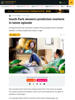 South Park Skewers Prediction Markets in Latest Episode