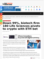 Down 99%, biotech firm 180 Life Sciences pivots to crypto with ETH bet - The Crypto News Wire