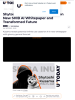 Shytoshi Kusama Breaks Silence on New SHIB AI Whitepaper and Transformed Future