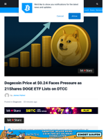 Dogecoin Price at $0.24 Faces Pressure as 21Shares DOGE ETF Lists on DTCC | Bitcoinist.com