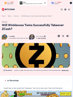 Winklevoss Twins Back $50M Zcash Bet, Can They Control ZEC?