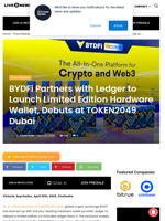 BYDFi Partners with Ledger to Launch Limited Edition Hardware Wallet, Debuts at TOKEN2049 Dubai | Live Bitcoin News