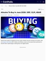 Altcoins To Buy in June 2026: XRP, XLM, HBAR