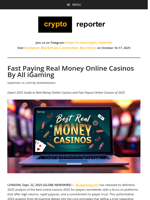 Fast Paying Real Money Online Casinos By All iGaming