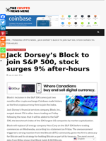 Jack Dorsey’s Block to join S&P 500, stock surges 9% after-hours - The Crypto News Wire