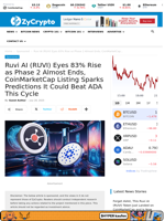 Ruvi AI (RUVI) Eyes 83% Rise as Phase 2 Almost Ends, CoinMarketCap Listing Sparks Predictions It Could Beat ADA This Cycle 