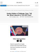 Analyst Makes a Challenge, Says: ‘Tell Me, What’s Bearish in This XRP Chart’