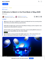 3 Altcoins to Watch in the Final Week of May 2025