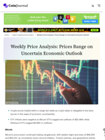 Weekly Price Analysis: Prices Range on Uncertain Economic Outlook - CoinJournal