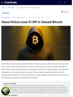 Seoul Police Lose $1.5M in Seized Bitcoin