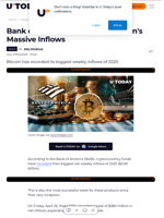 Bank of America Spotlights Bitcoin's Massive Inflows