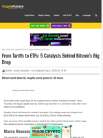 From Tariffs to ETFs: 5 Catalysts Behind Bitcoin’s Big Drop
