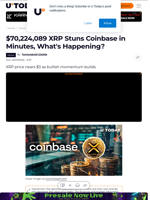 $70,224,089 XRP Stuns Coinbase in Minutes, What's Happening?