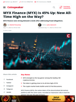 MYX Finance (MYX) Is 45% Up: New All-Time High on the Way? - Coinspeaker