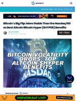 Bitcoin Less Volatile Than Nasdaq Firms: Asset Maturity Supports Top Altcoins like $HYPER