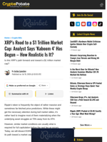 XRP's Road to a $1 Trillion Market Cap: Analyst Says 'Kaboom 4' Has Begun - How Realistic Is It?