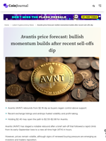 Avantis price forecast: bullish momentum builds after recent sell-offs dip - CoinJournal