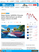 Pepe Dollar ($PEPD) Presale Gains Momentum as Ether Soars Above $3,600