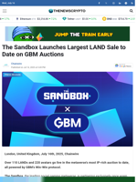 The Sandbox Launches Largest LAND Sale to Date on GBM Auctions - TheNewsCrypto