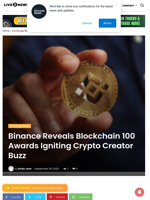 Binance Reveals Blockchain 100 Awards Igniting Crypto Creator Buzz | Live Bitcoin News