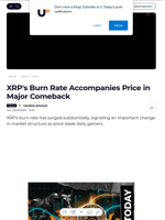 XRP's Burn Rate Accompanies Price in Major Comeback - U.Today