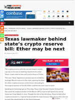 Texas lawmaker behind state’s crypto reserve bill: Ether may be next - The Crypto News Wire
