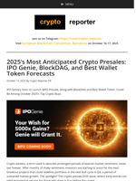 Top Crypto Presale Picks for October 2025