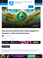 Ethereum Devs Disclose New Fusaka Upgrade For December 3: What You Need to Know | Bitcoinist.com