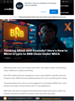 Thinking About Self-Custody? Here’s How to Move Crypto to BNB Chain Under MiCA | Live Bitcoin News