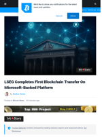 LSEG Finishes 1st Blockchain Transfer On Microsoft Platform